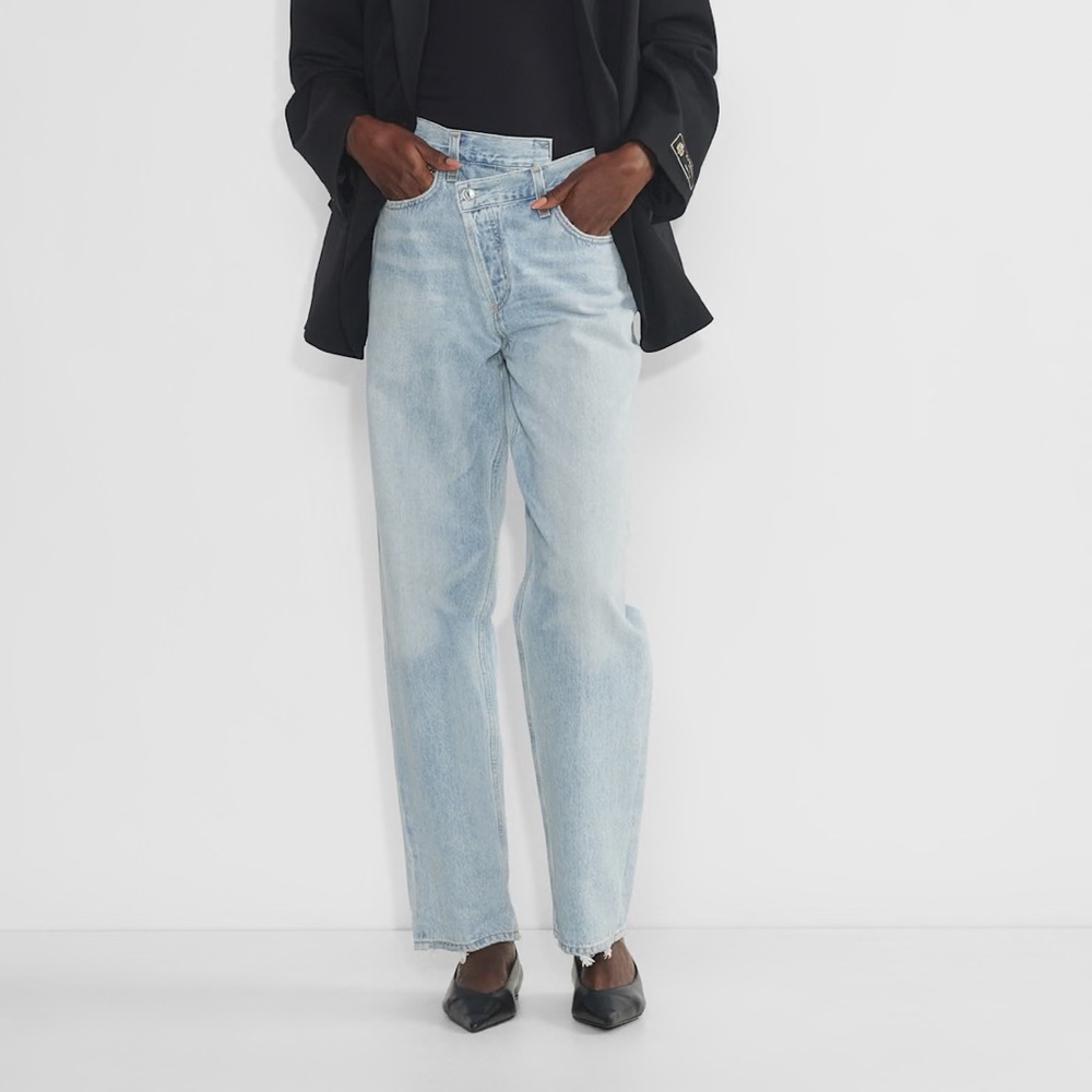 AGOLDE Light Wash Criss Cross Upsized Jeans -SIZE 22